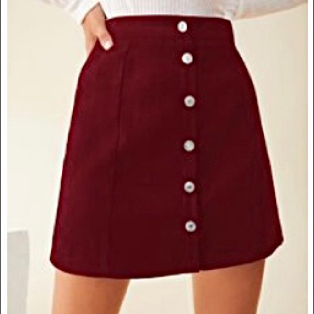 Front Button Mini Skirt